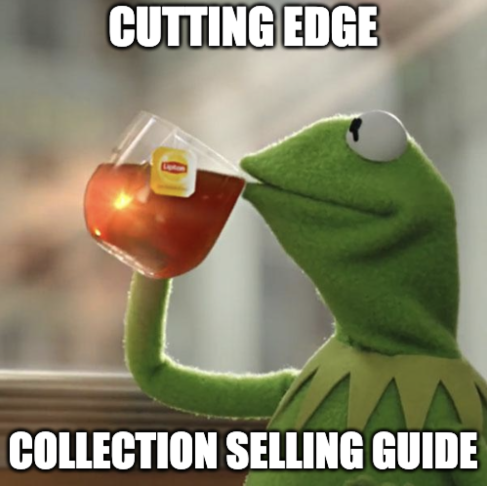 Kermit the Frog sipping tee and thinking about selling a Magic collection